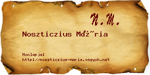 Noszticzius Mária névjegykártya