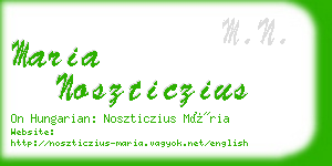 maria noszticzius business card